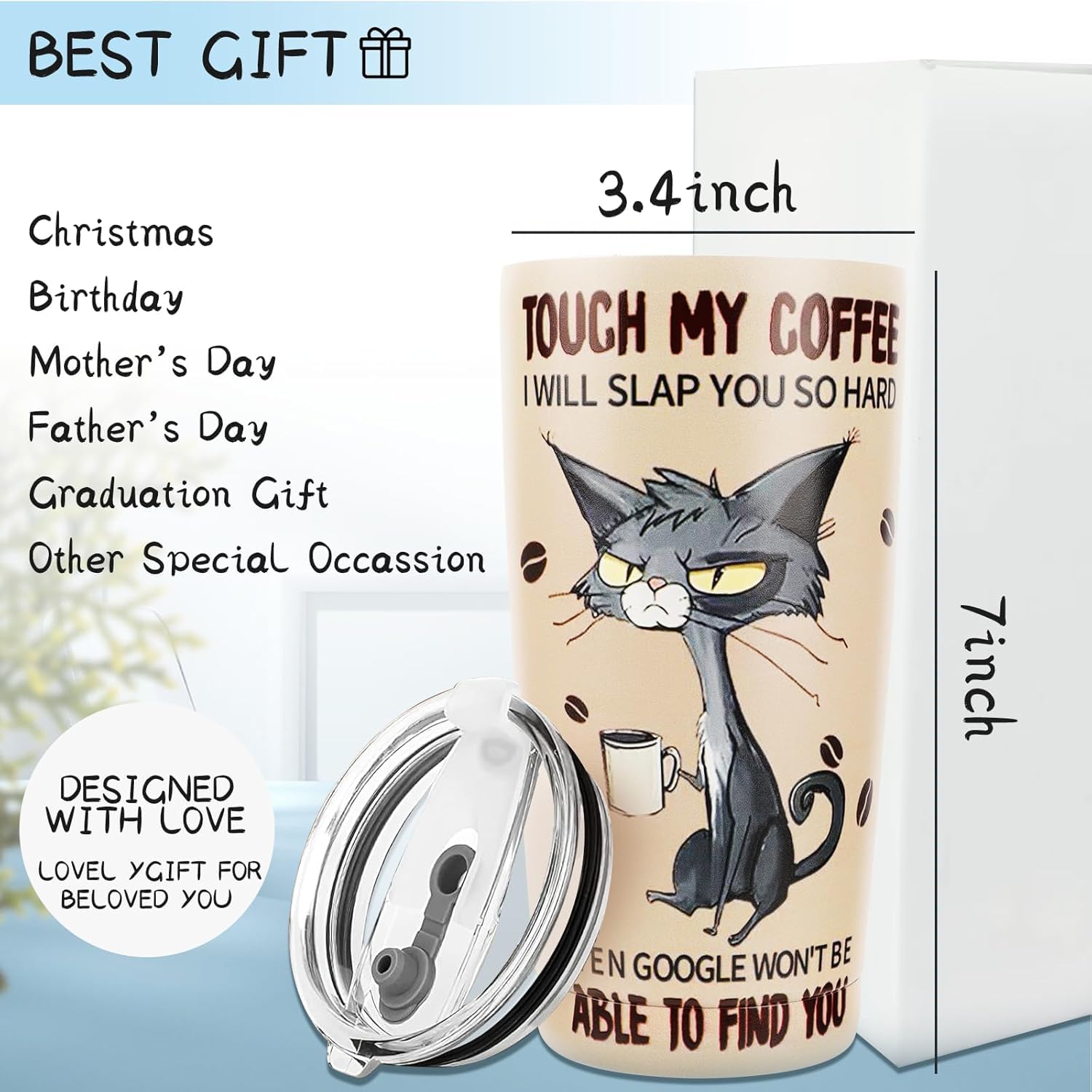 ONECES cat tumbler gift box packaging ready for gifting