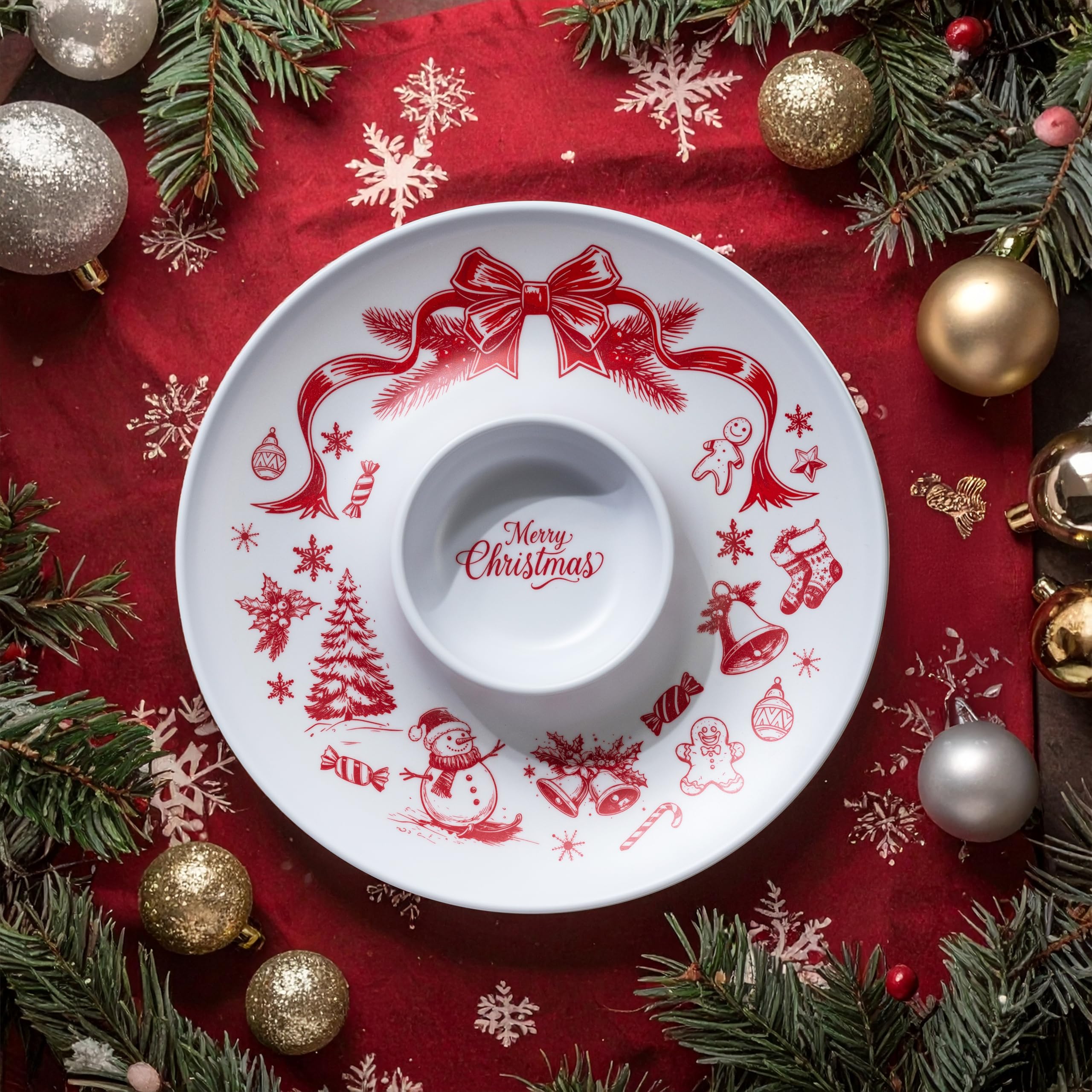 ONEderful Christmas serving set with Santa design for holiday buffet