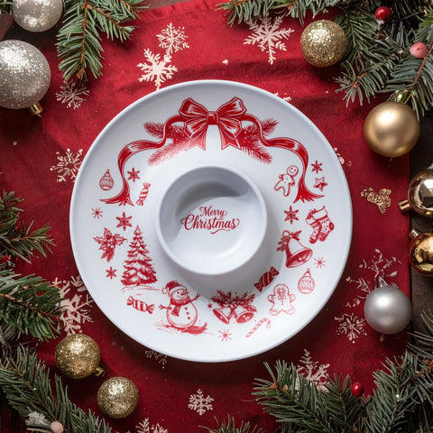 ONEderful Christmas serving set with Santa design for holiday buffet