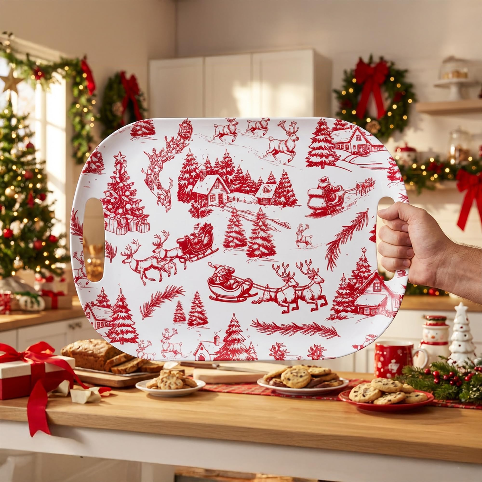 ONEderful Winter Wonderland 13-inch dip platter for sauces and dips