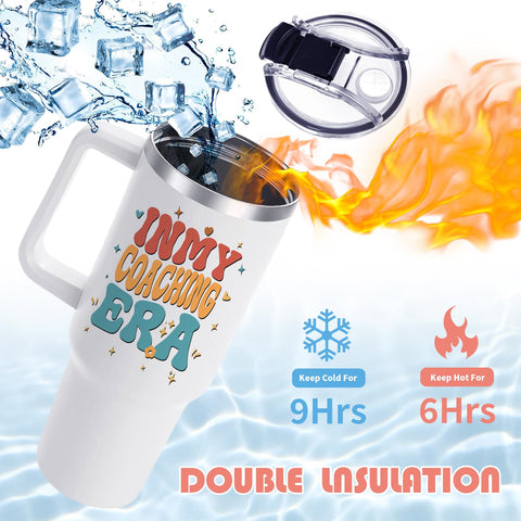 OneGemn coach tumbler stainless straw enables easy on-the-go sipping