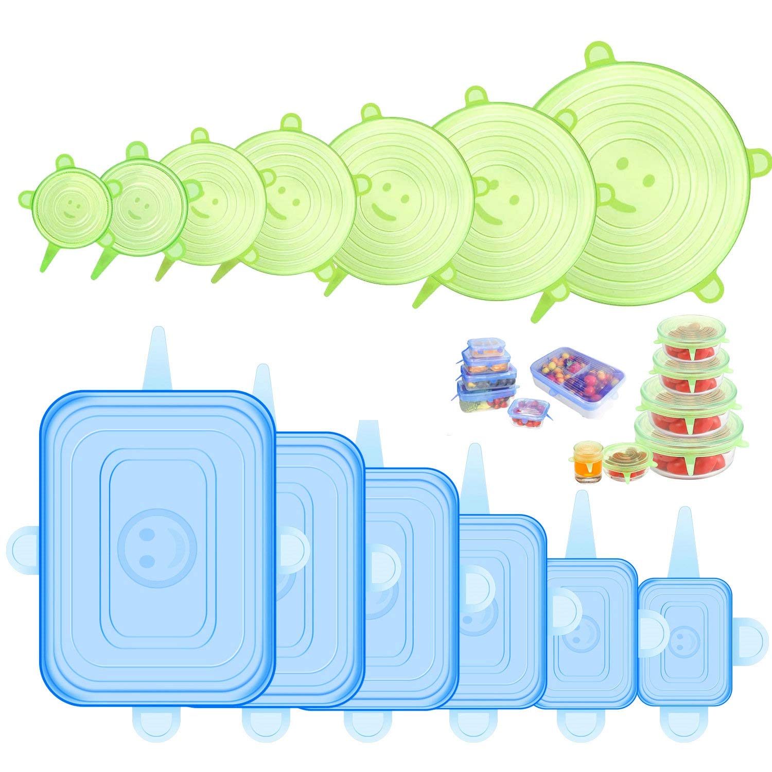 ONEGOL silicone stretch lid on a 2.6-inch round container for a tight, reusable seal