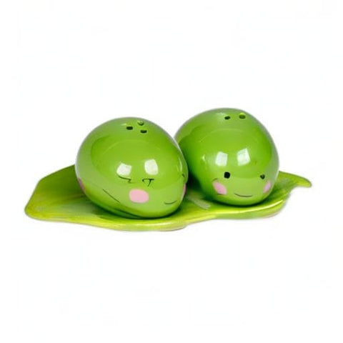 One Hundred 80 Degrees green ceramic shakers brighten casual dinners and gatherings.