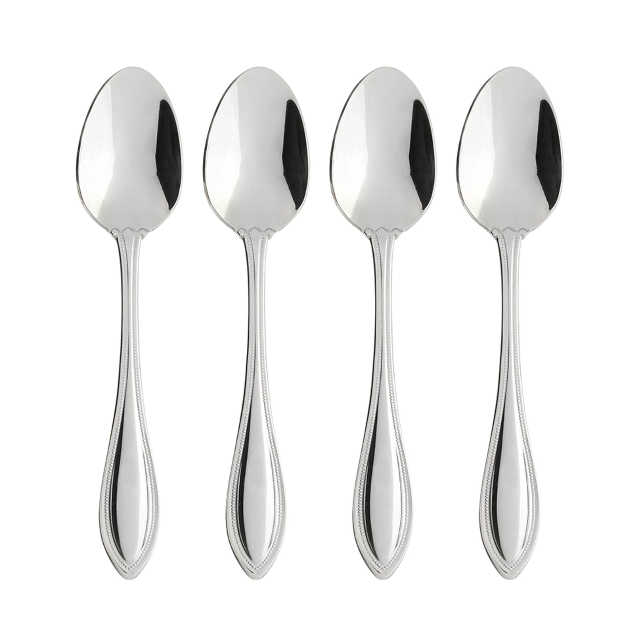Oneida American Harmony teaspoons front view shows durable 18/0 stainless steel.