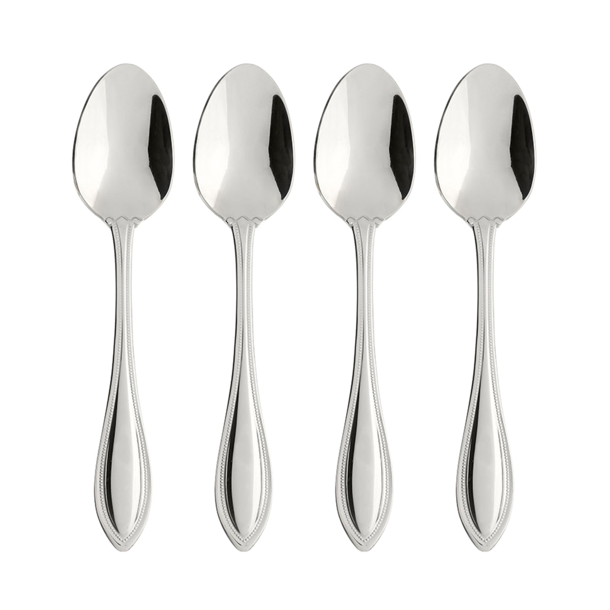 Oneida American Harmony teaspoons front view shows durable 18/0 stainless steel.