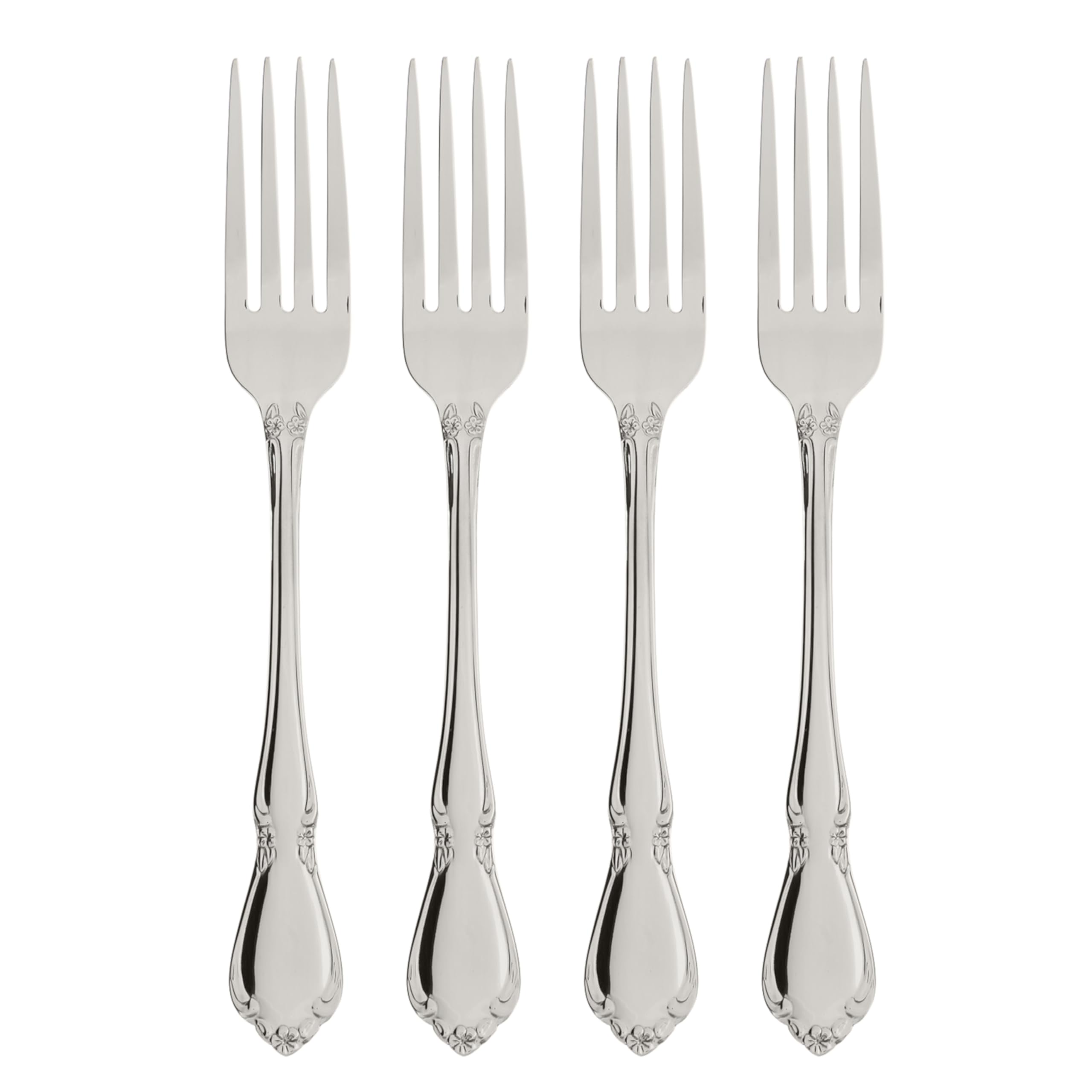 Oneida Chateau dinner fork closeup highlights the refined fiddleback design for elegant meals