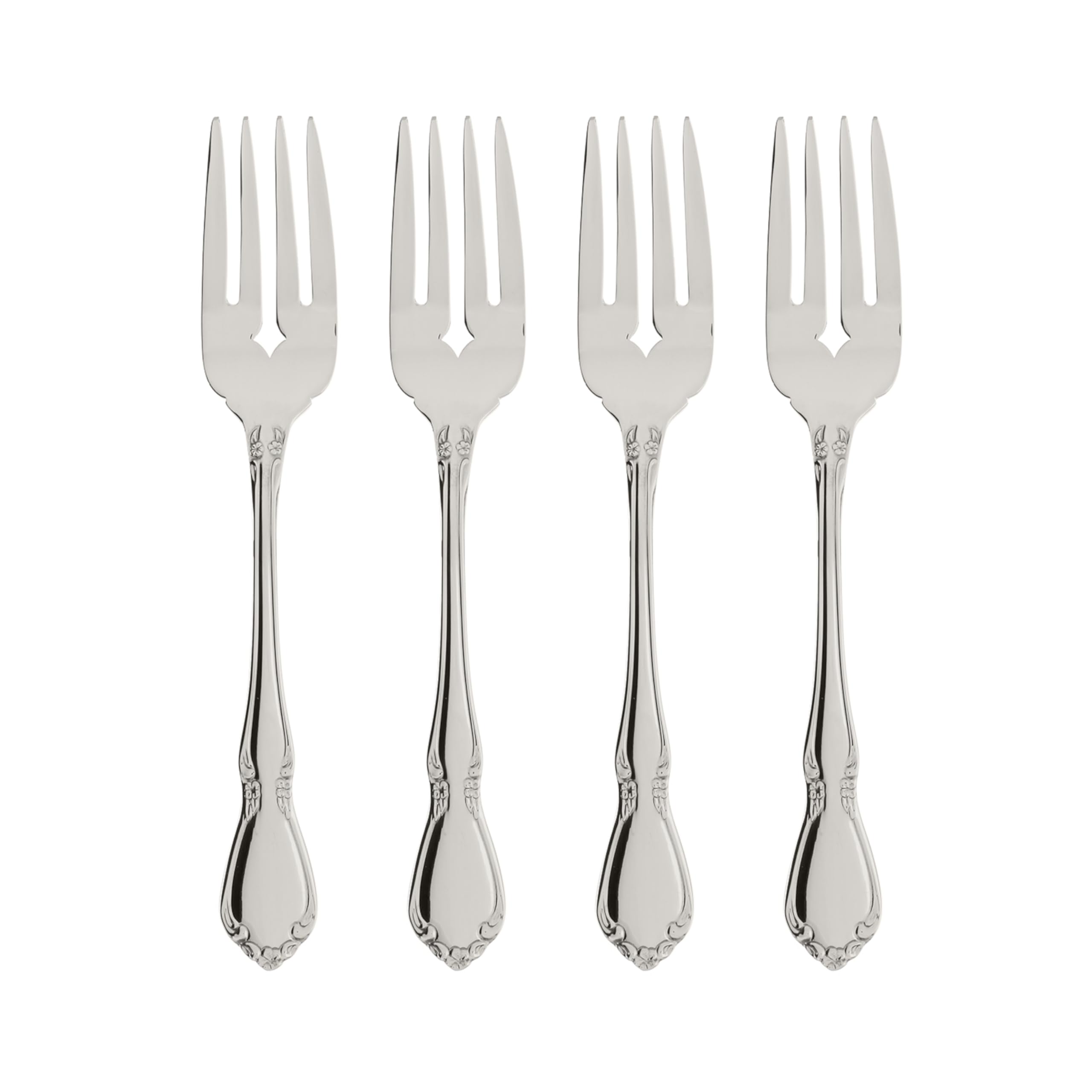 Oneida Chateau salad fork with fiddleback pattern enhances formal table settings.