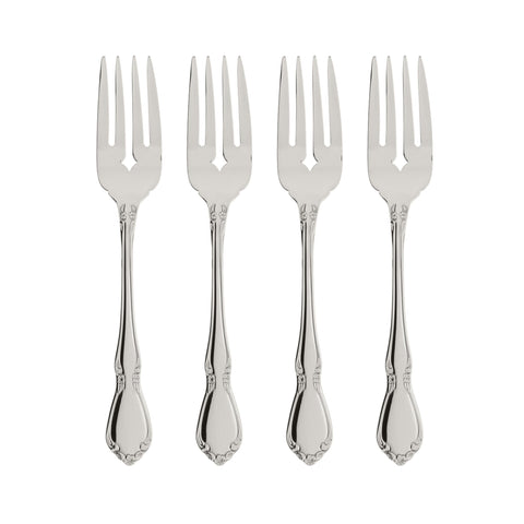 Oneida Chateau salad fork with fiddleback pattern enhances formal table settings.