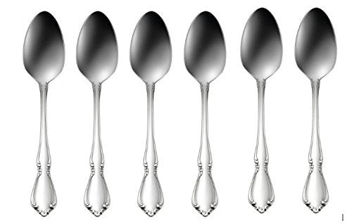 Oneida Chateau teaspoons, 6-piece set in 18/8 stainless steel, ideal for everyday dining.