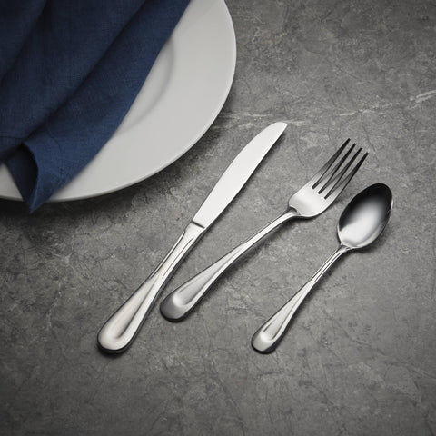 Oneida Satin Sand Dune serving spoon with serving fork ready to entertain