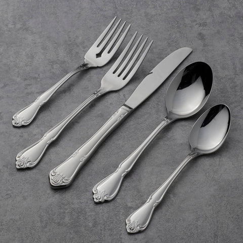 Oneida True Rose set of four teaspoons for casual meals and gatherings.