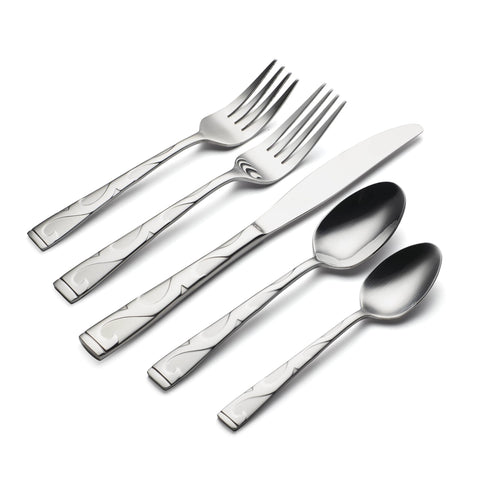 Oneida Tuscany embossed scrollwork handles add artistic flair to meals