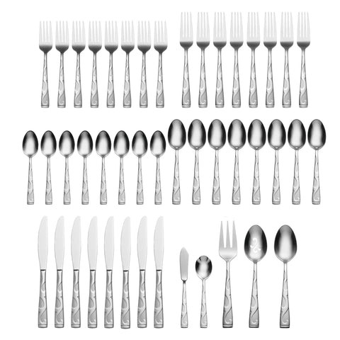 Oneida Tuscany eight-person setting with flared handles for modern, stylish dining