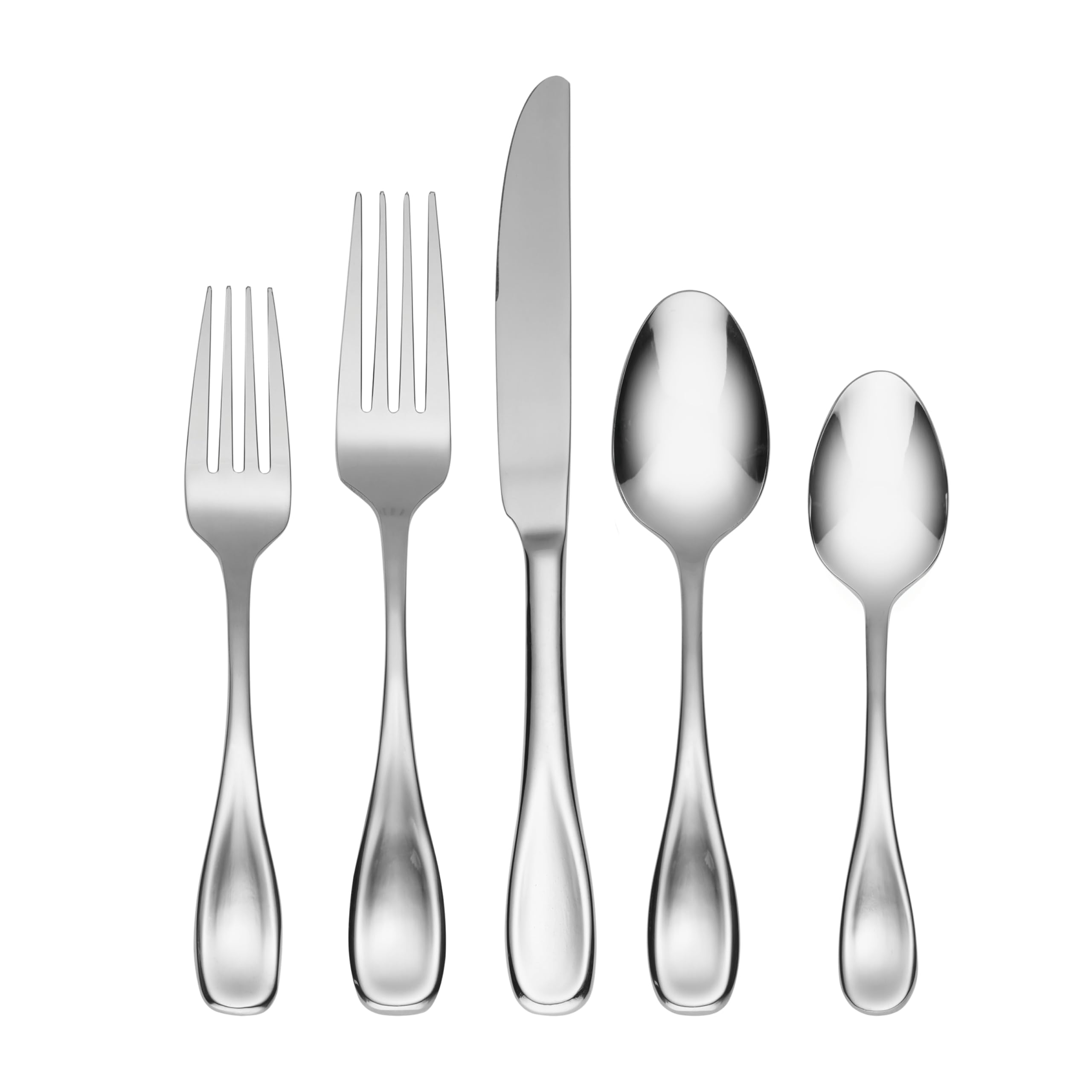 Oneida Voss 45-piece flatware set for eight with teardrop handles for everyday dining