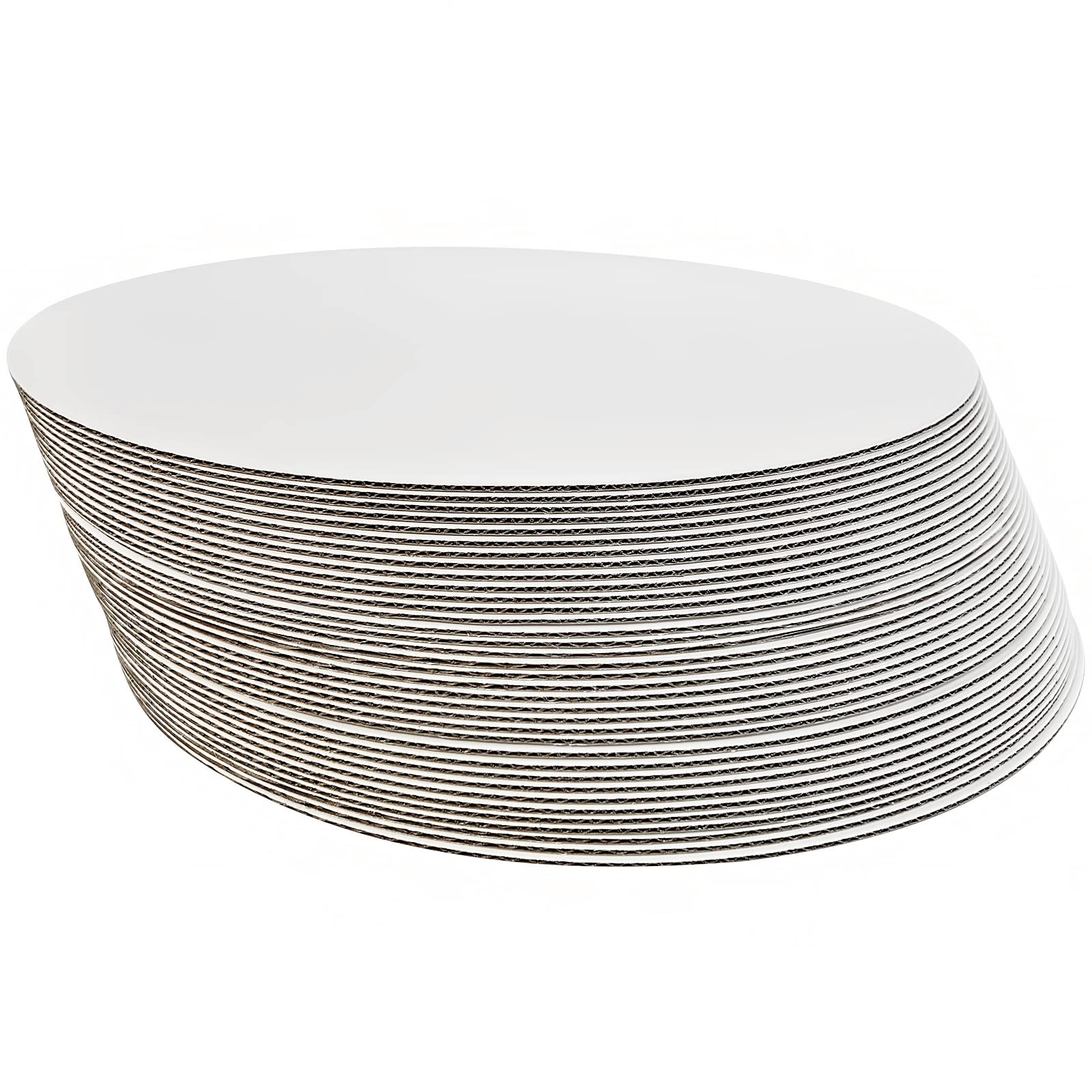 ONEMORE 12in white cake board in display setup, sturdy for transport