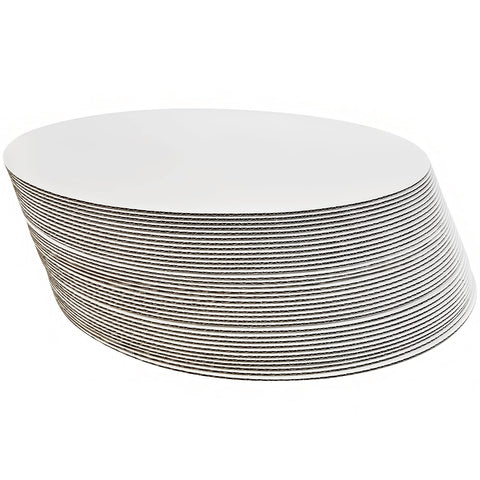 ONEMORE 12in white cake board in display setup, sturdy for transport