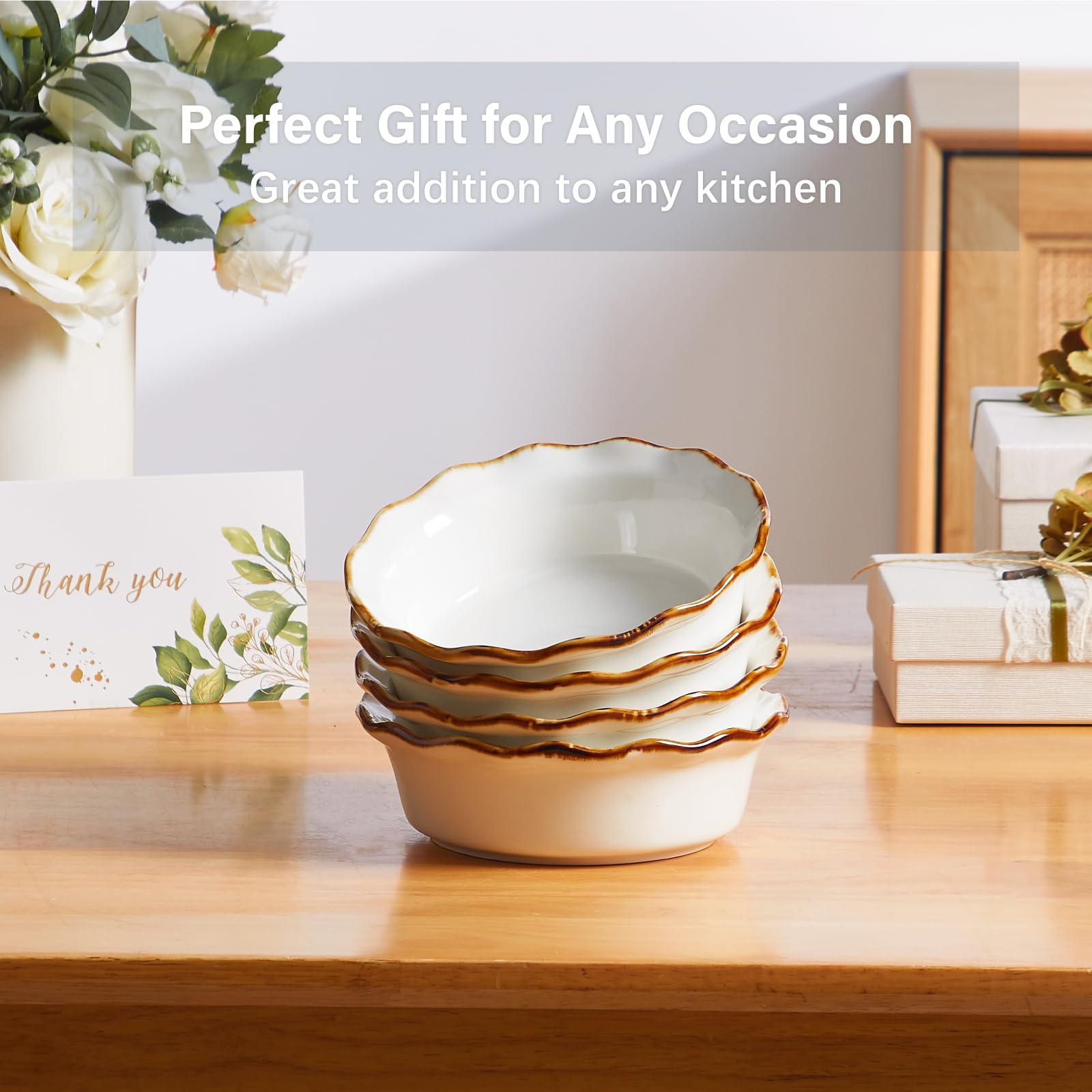 ONEMORE 6-inch pie pan with glazed ceramic for easy release.