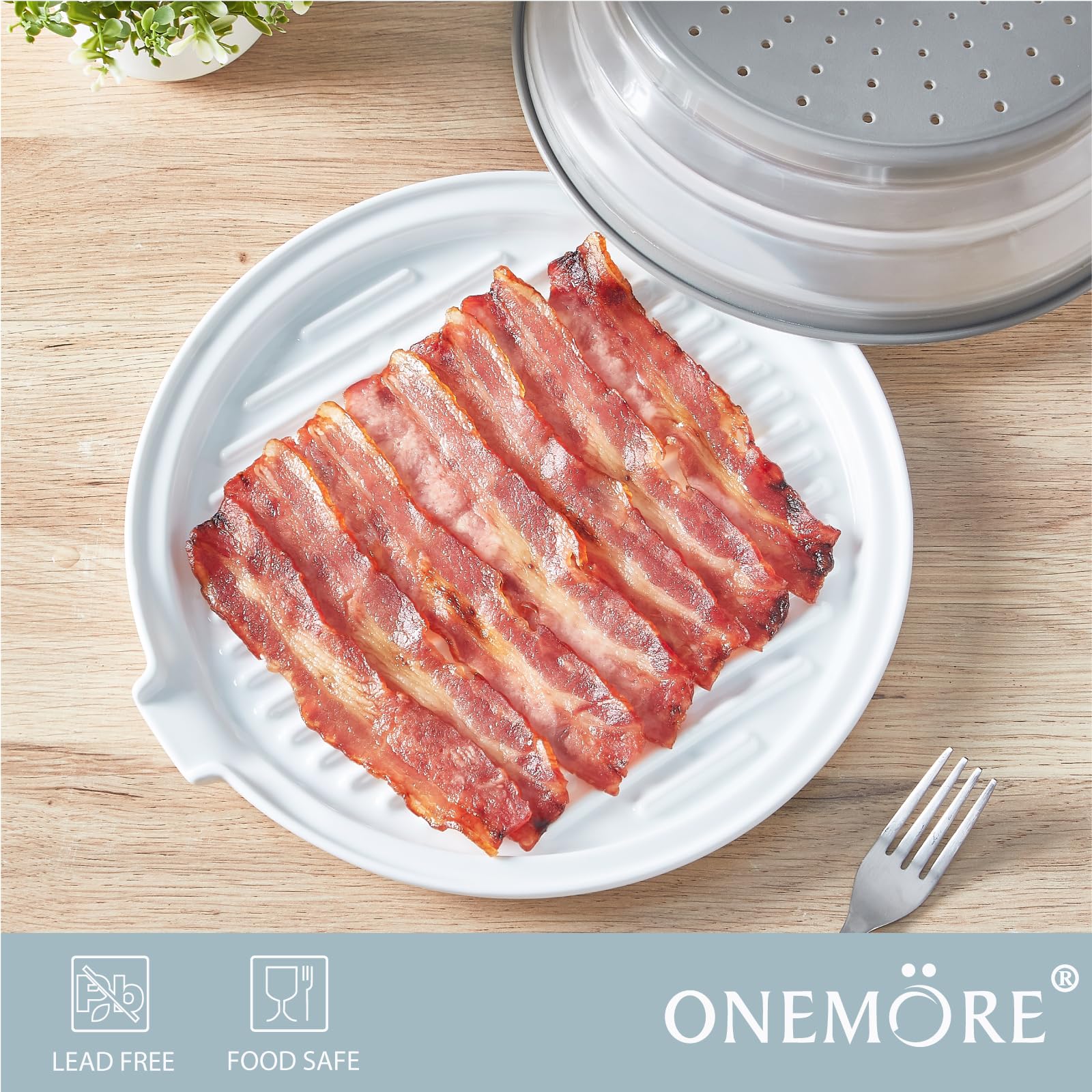 ONEMORE 11-inch bacon dish serves from rack to table