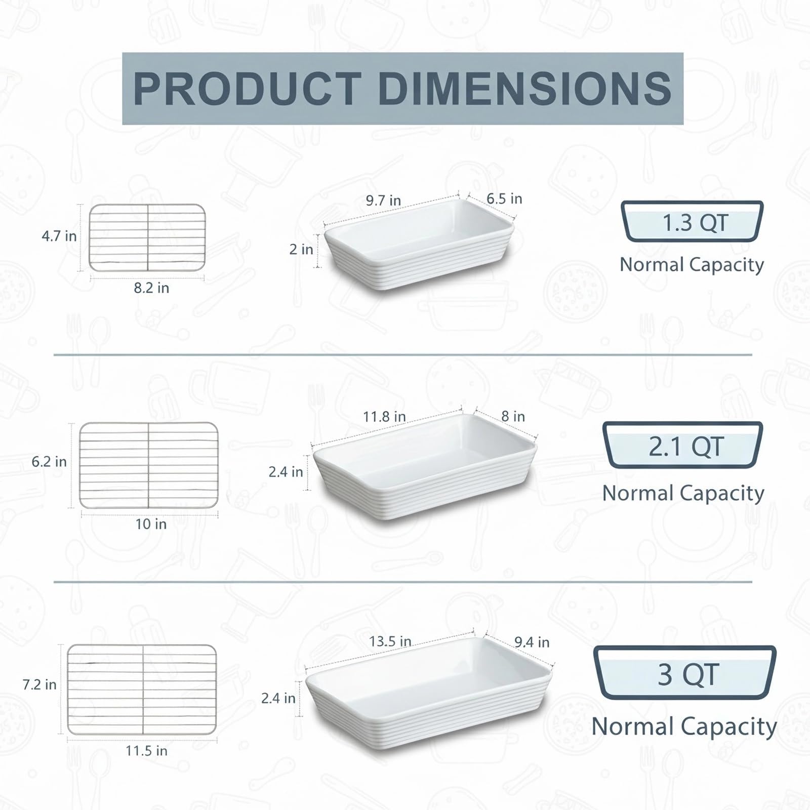 ONEMORE large roasting dish with rack for healthier fat drainage.