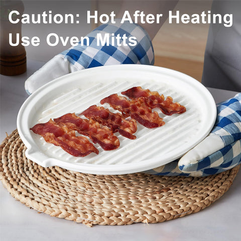 ONEMORE ceramic bacon dish serves as a versatile meat rack and serving plate.
