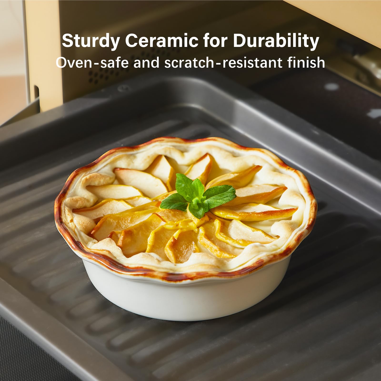 ONEMORE deep-dish ceramic pie pan for hearty fillings and even crusts.