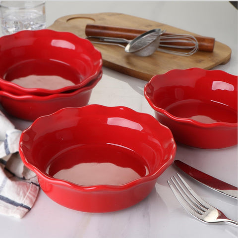 ONEMORE pie pan gift-ready set in vibrant red for bakers and hosts.