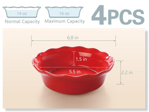 ONEMORE pie pan glazed ceramic surface, smooth and easy to clean.