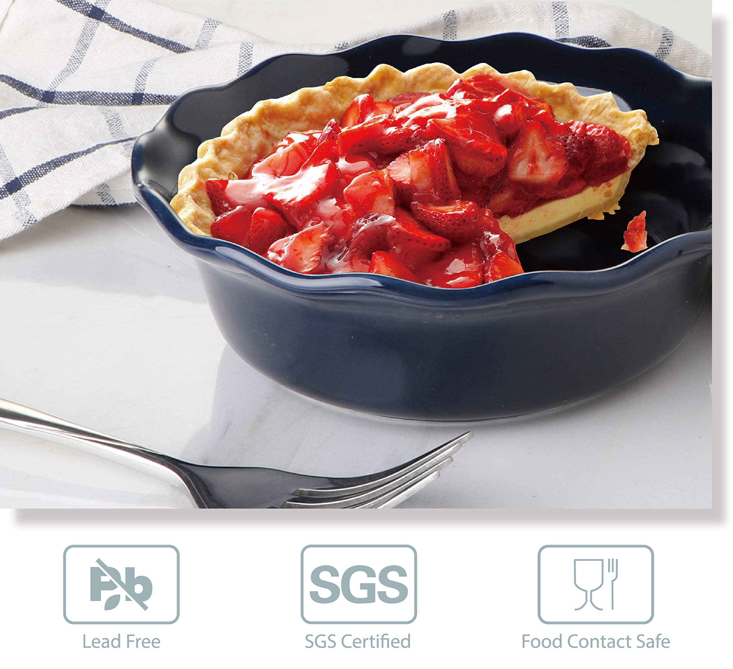 ONEMORE Pie Pans deep-dish 6-8 inch pies ready for serving.