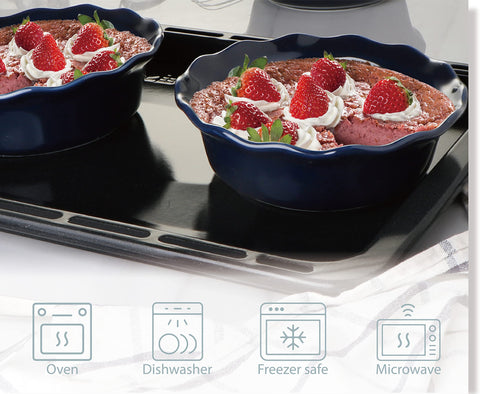 ONEMORE Pie Pans ruffled edges close-up showing elegant presentation.