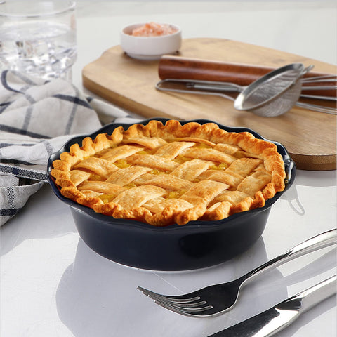 ONEMORE Pie Pans set of 4 displayed for family dessert night.