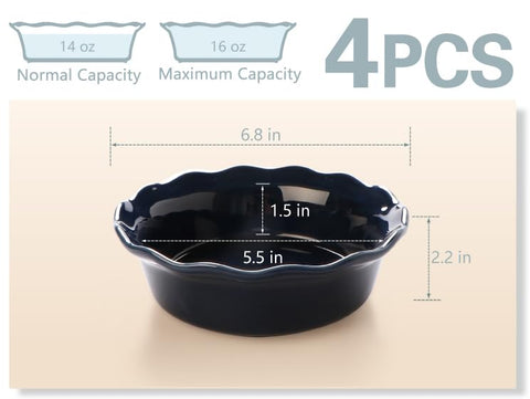 ONEMORE Pie Pans smooth non-porous glaze for easy cleaning.