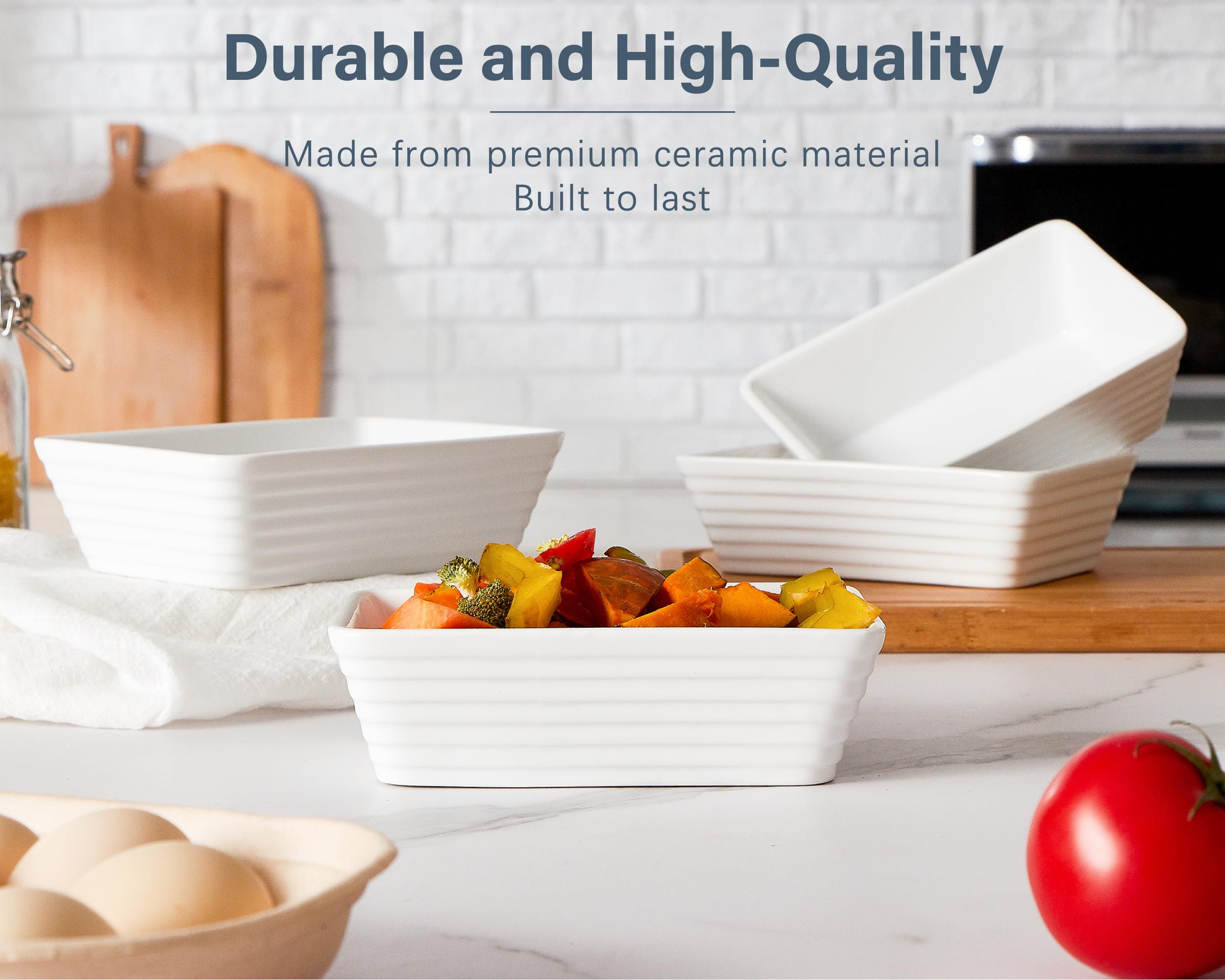 ONEMORE set of four baking dishes convenient for meal prep.