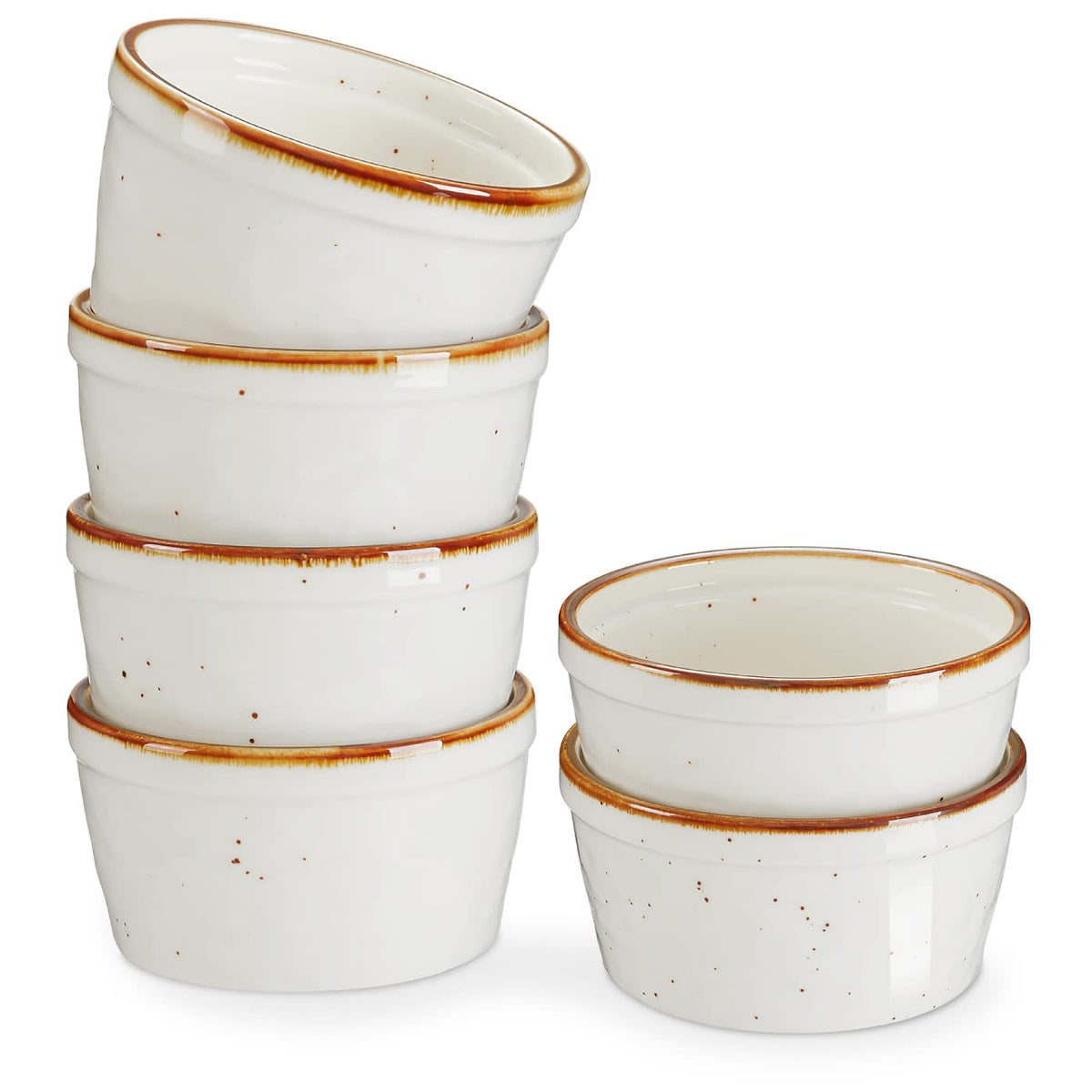 ONEMORE 4 oz ramekin with speckled glaze for creme brulee and desserts