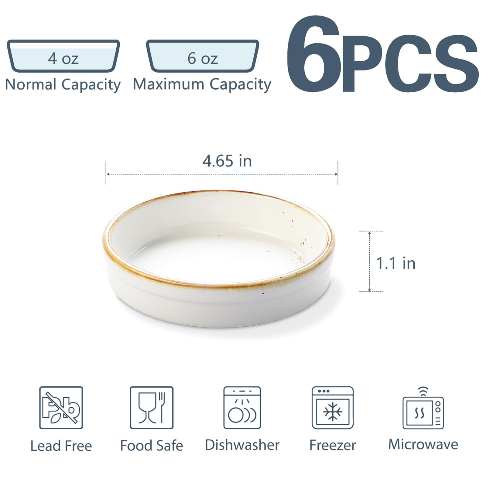 ONEMORE 4 oz ramekins, portion-control bowls for tidy dining.