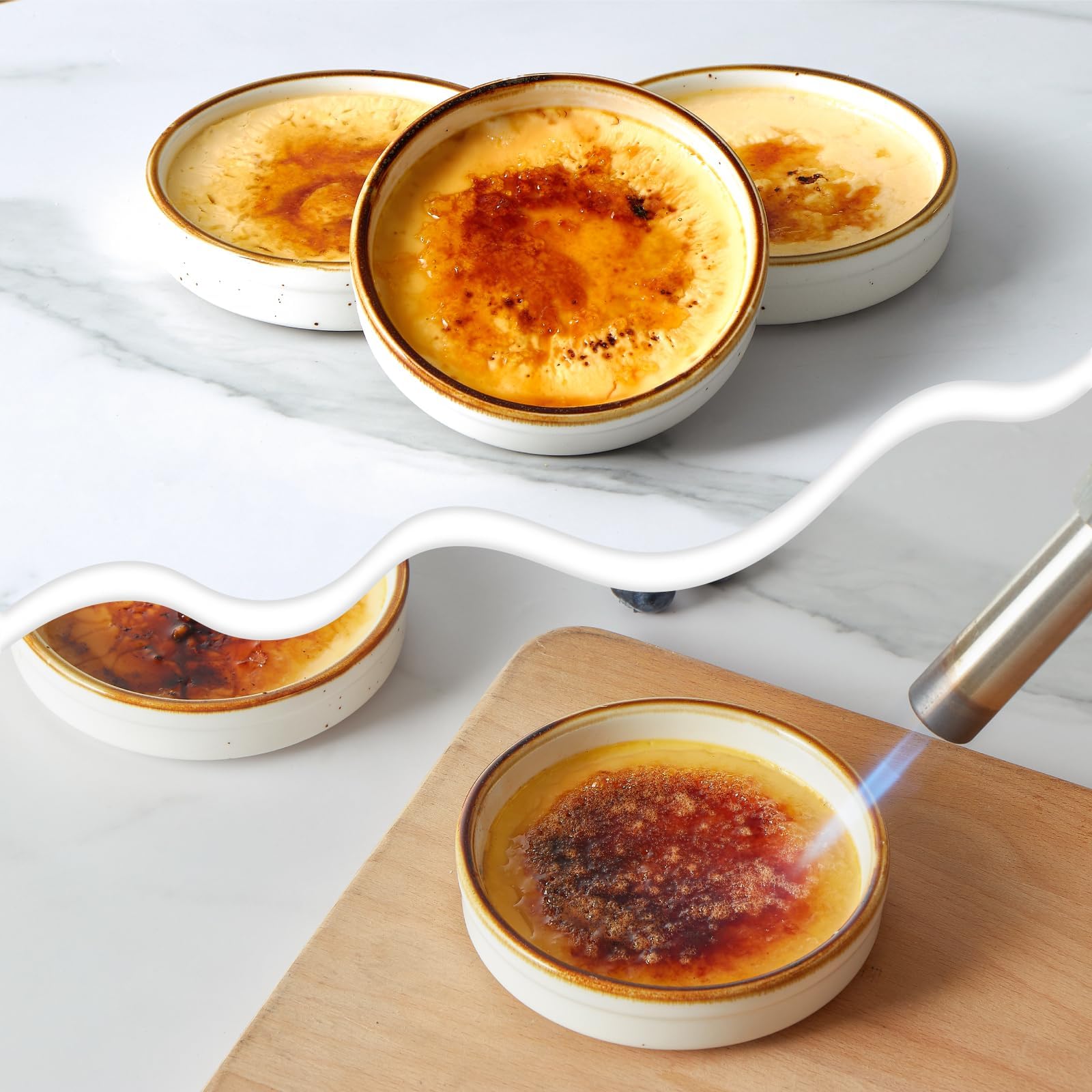ONEMORE 4 oz ramekins, smooth white ceramic finish for versatile table settings.