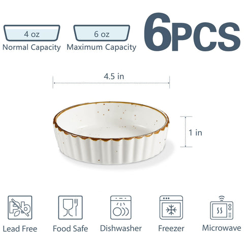 ONEMORE 4 oz set of 6 ramekins for coordinated plating and serving.