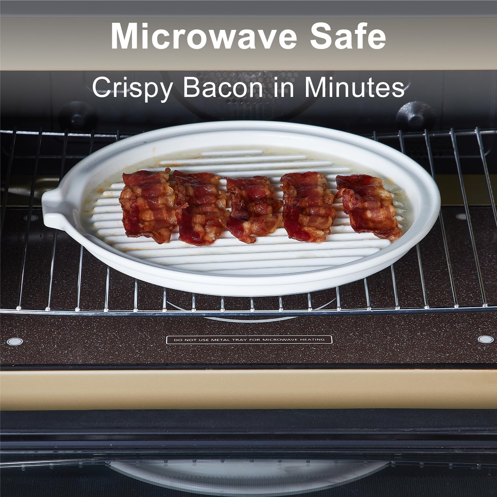 ONEMORE round 11-inch bacon dish suitable for microwave and oven