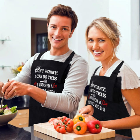 ONFAON Funny Apron with three pockets beside grill area for handy utensils