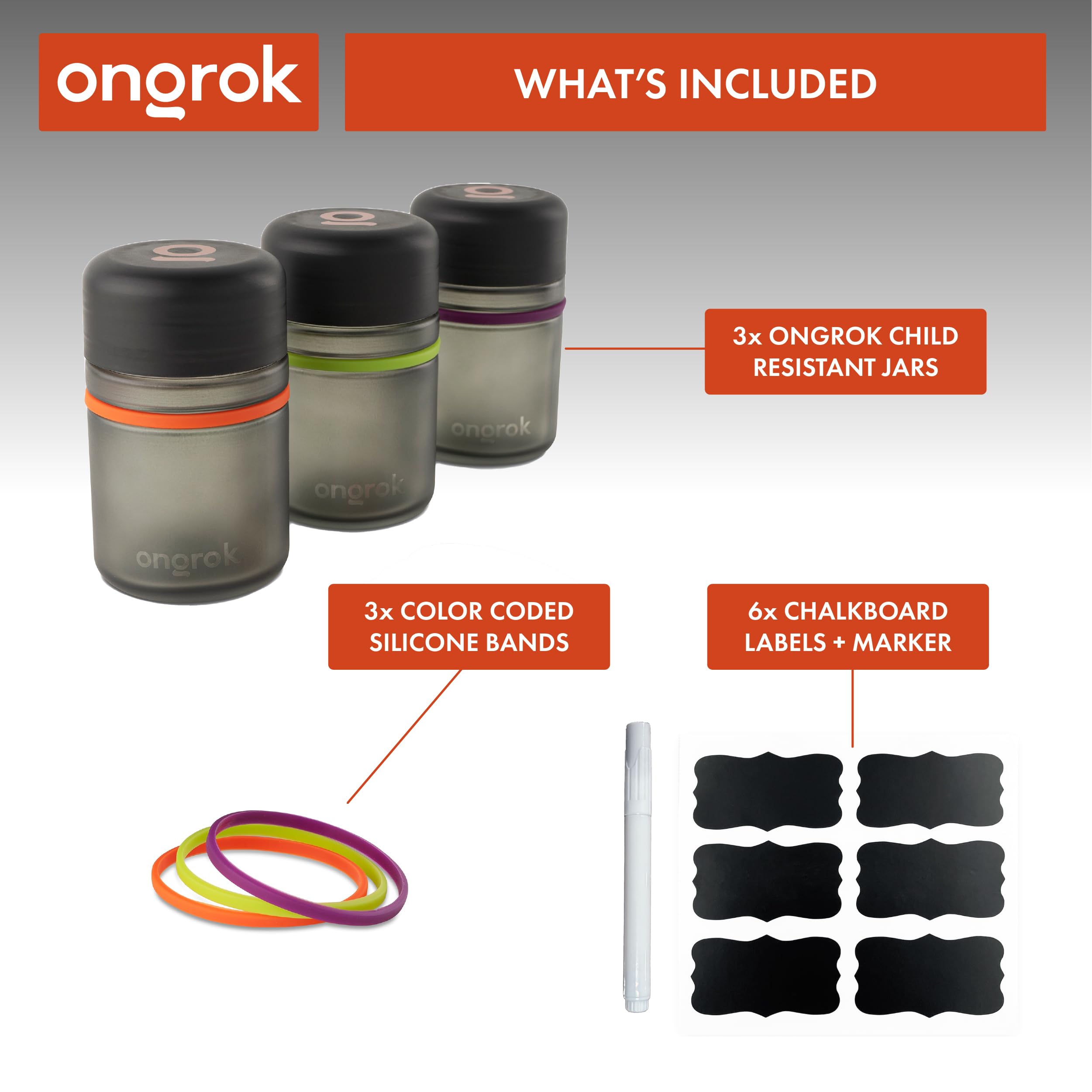 ONGROK airtight seal shown on jar for consistent freshness.