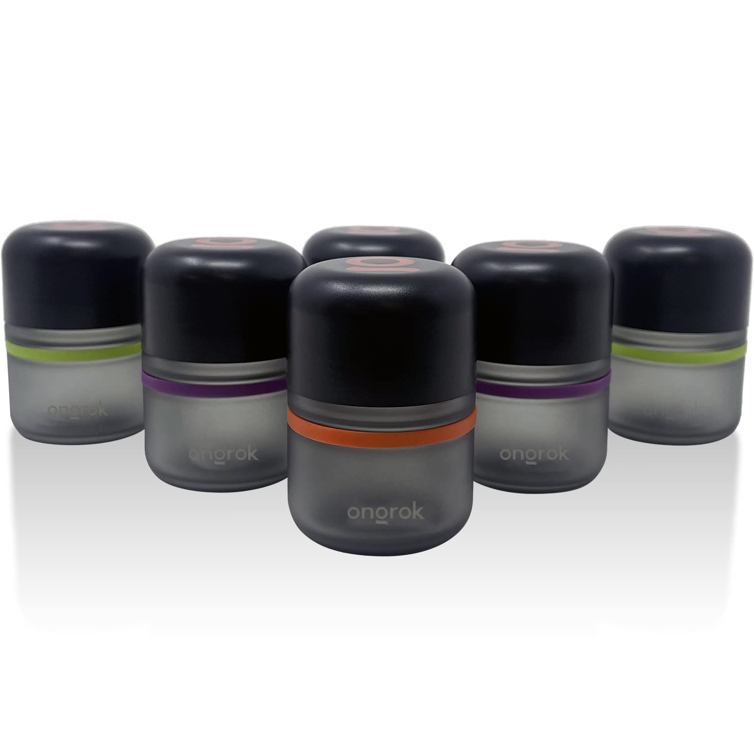 ONGROK glass storage jar 80ml front view for compact, organized drawer storage and aroma protection.