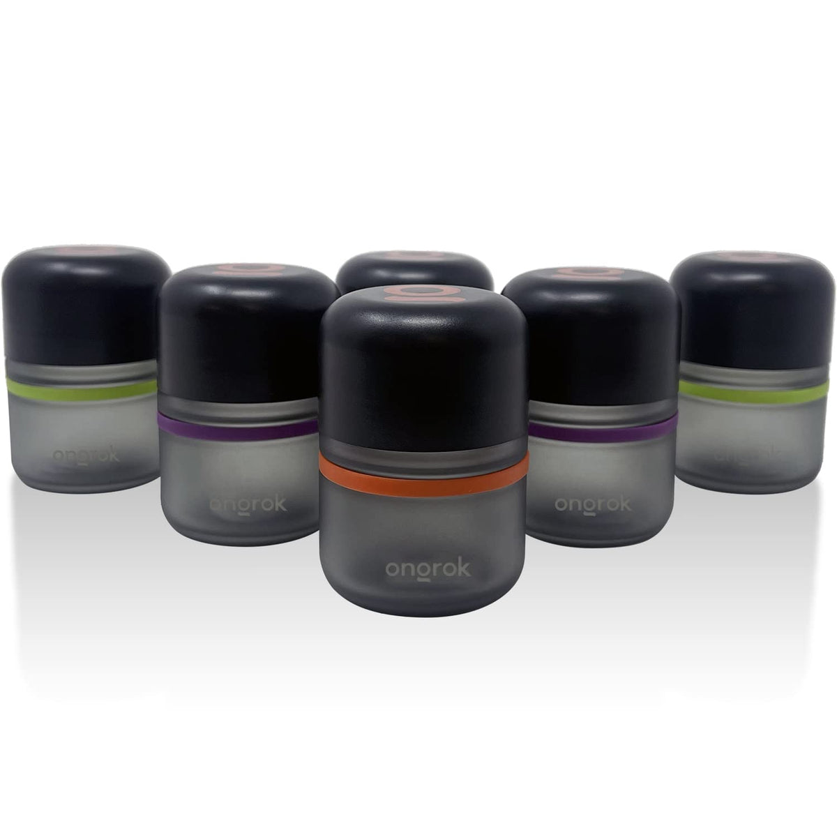 ONGROK glass storage jar 80ml front view for compact, organized drawer storage and aroma protection.