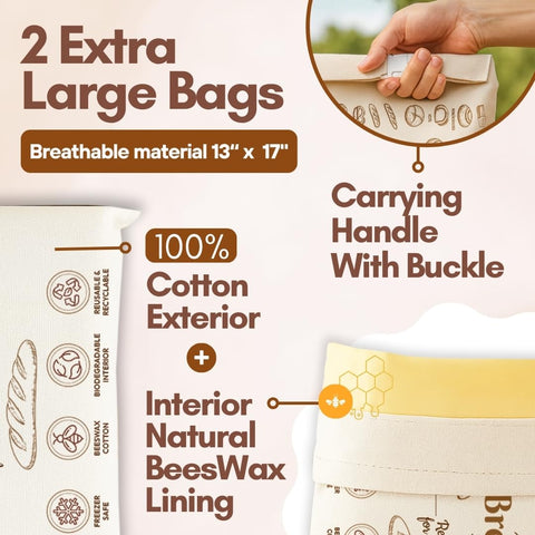 ONIXCORE beeswax wrap paper sheet for smaller loaves, rolls, or sandwiches