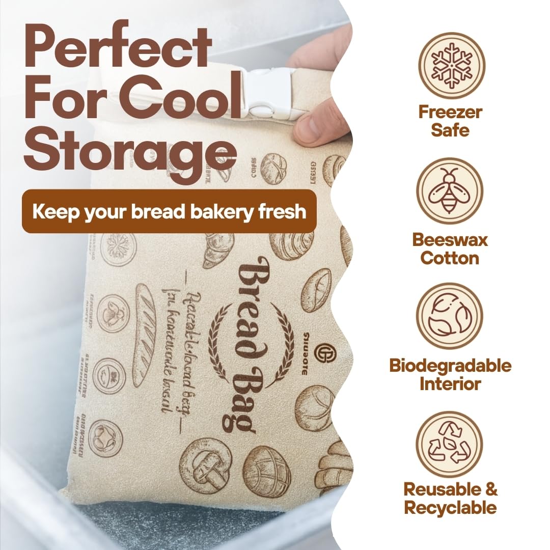 ONIXCORE organic cotton bread bag designed for reusable sourdough storage