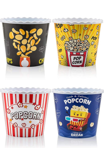 ONONEXPRESS popcorn box yellow top opening for easy filling.