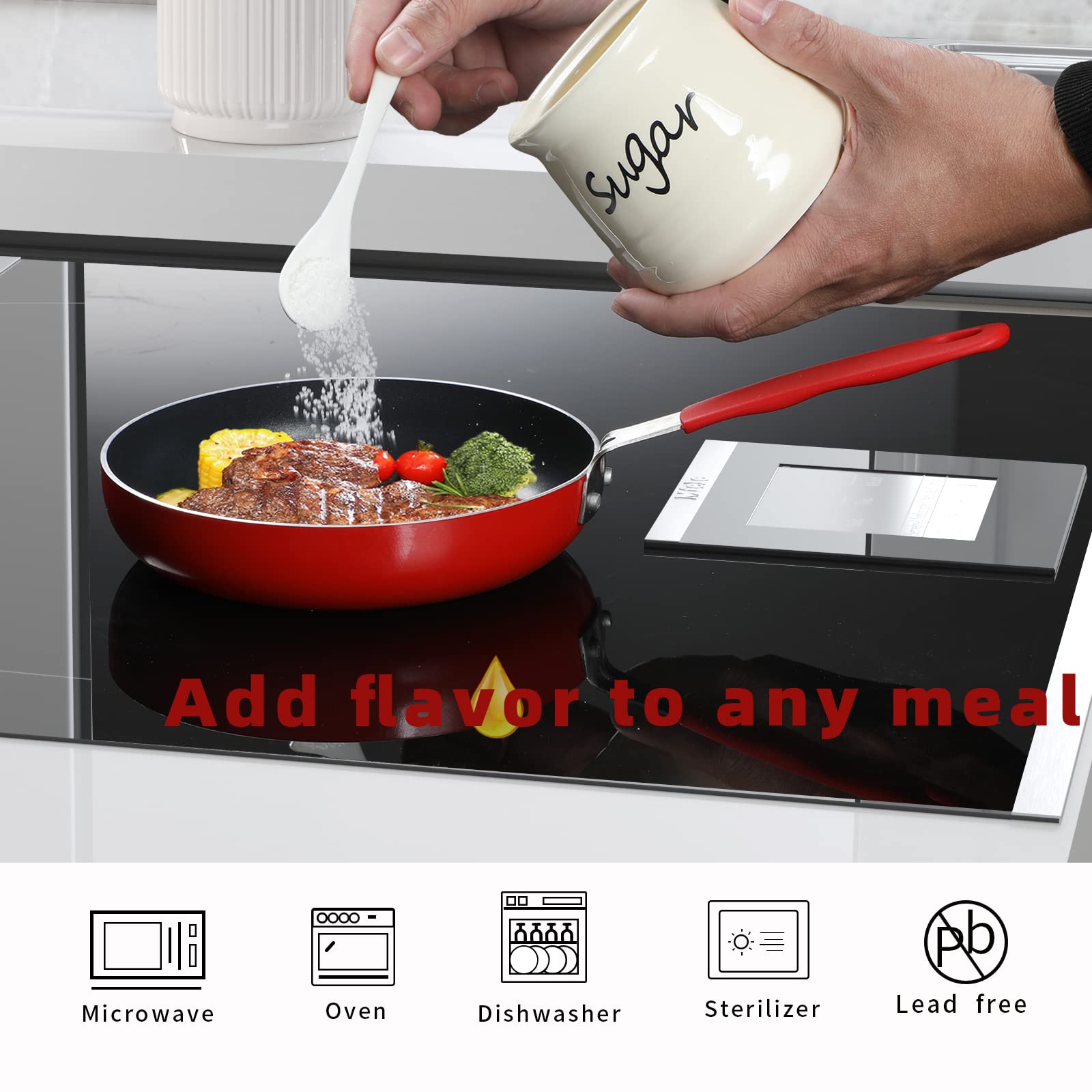 ONTUBE ceramic sugar bowl smooth glaze close-up shows easy cleaning.