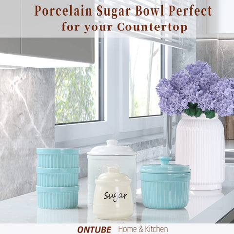 ONTUBE elegant porcelain table setting featuring a sugar bowl.