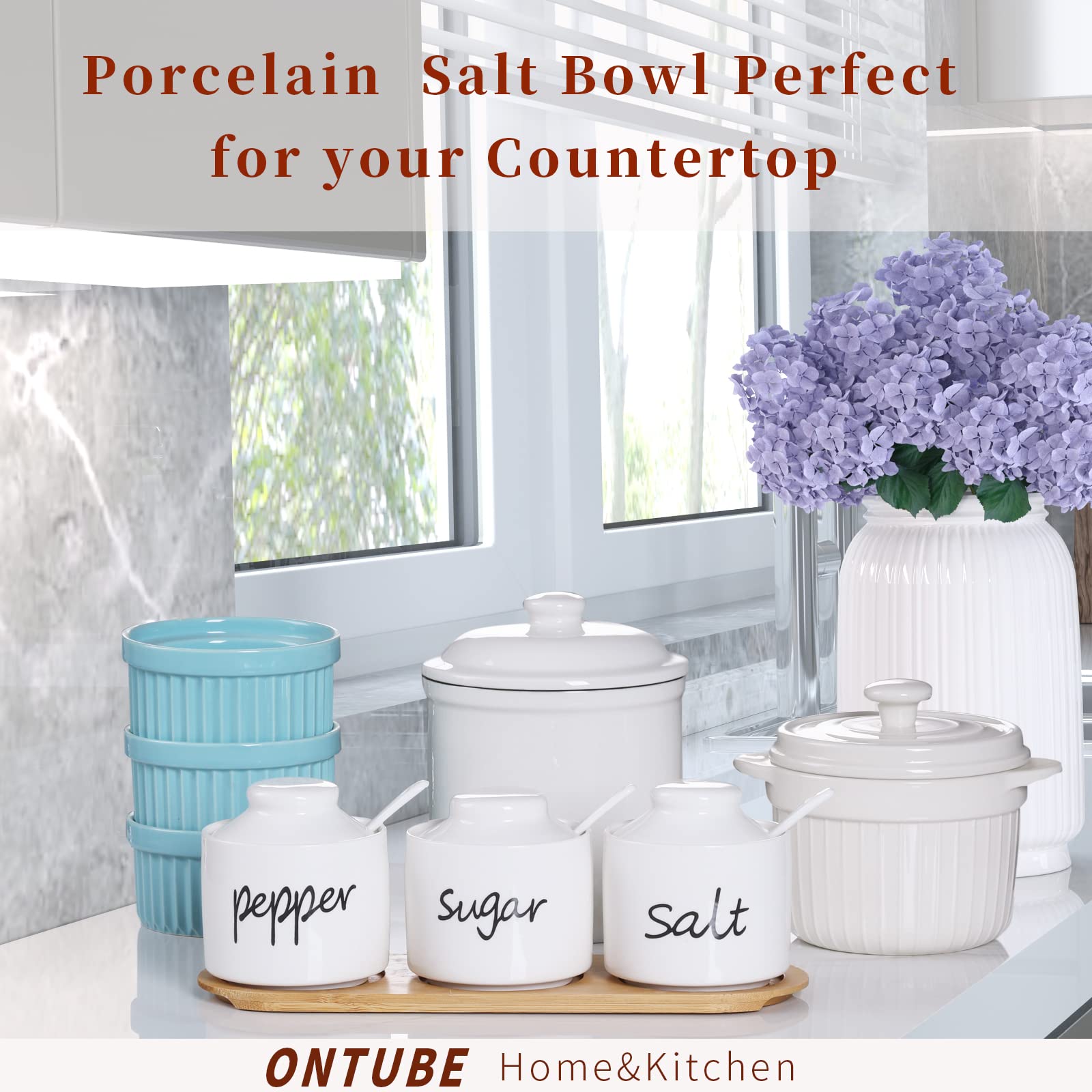 Full ONTUBE Farmhouse set with lid and spoon for versatile spice storage.