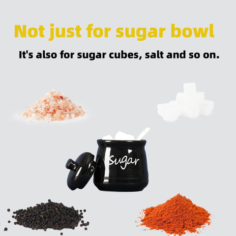 ONTUBE black ceramic sugar bowl suited for home or cafe settings.