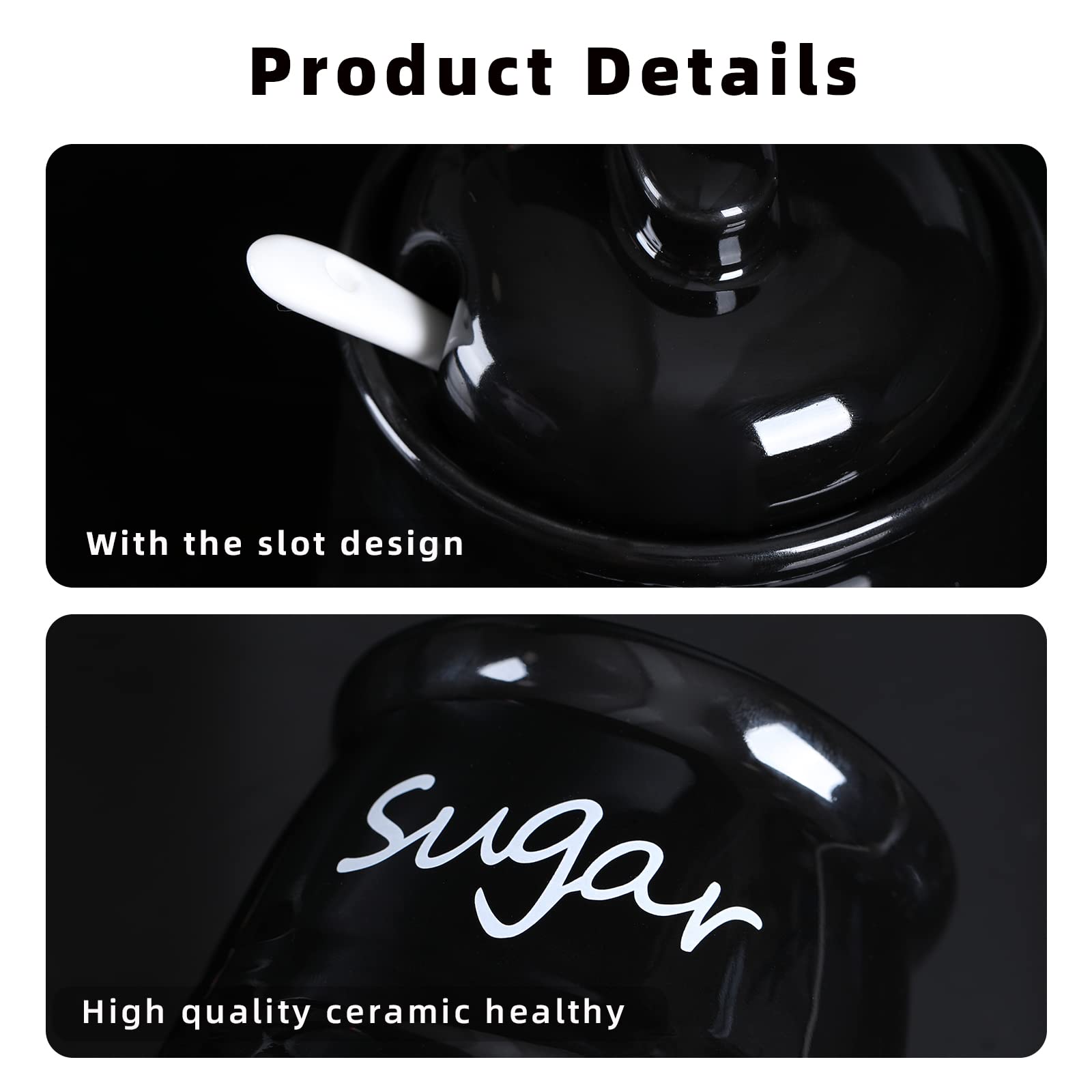 ONTUBE 12 oz capacity sugar bowl for sugar or spices at hand.