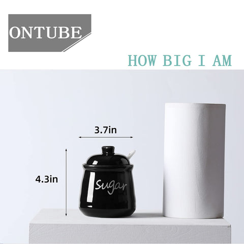 ONTUBE ceramic sugar bowl on table ready for daily coffee and tea.